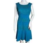 White House | Black Market White House Black Market Dress Womens 2 Teal Blue Lace Romantic Preppy Office Photo 0