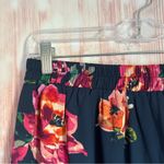 Buttons  Navy Blue Floral Print Pull On Skirt Photo 5