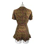 Free People  Surf Date Multicolor Floral Short Sleeve Cutout Tie Romper Shorts 4 Photo 3