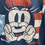Disney  Minnie Mouse Cropped Tee Size 3X Graphic Print Flag Red White Blue Photo 1