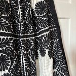 Ulla Johnson  Francesca Satin Trim Floral Appliqué Black White Midi Skirt Size 4 Photo 14