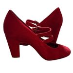 Gianni Bini NEW- NWOT Red Suede Mary Jane Heels Size 5.5 Photo 4