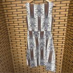 Coldwater Creek  Brown‎ And White Stripe Floral Tank Dress Size 6 Photo 1
