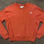 Champion Medium Orange Unisex Hoodless Crew Neck Long Sleeve Pullover Sweater Top Photo 0