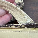 Lauren Ralph Lauren Kadie 4” snake skin ankle wrap heel size 7 1/2 Yellow Photo 2