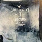 American Eagle  Bodysuit Soft Sexy T Black White Tie Dye Snap Closure Sz S Photo 4