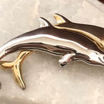 LCI Vintage Dolphin Brooch Pin Silver & Gold Tone Photo 0