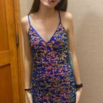 Dillard's  blue iridescent hoco dress Photo 3