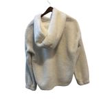 DKNY  White Sherpa Teddy Fleece Hoodie Embroidered‎ Logo Cropped Casual Women's Photo 8