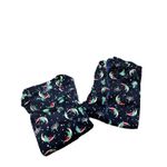 Croft & Barrow Pajama Set Size Small Navy Blue Holiday Velour Women’s Faux Fur Photo 7