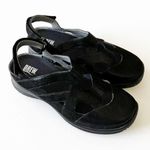 Drew Black Leather Extra Wide Sandals Photo 4