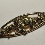 Elephant With Other Animals Gold Tone Brooch Pin Photo 1