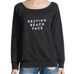 Milly NWT  M/L Resting Beach Face navy sweater Photo 7