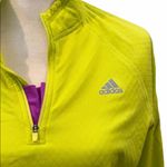 Adidas Climawarm Chartreuse Quarter Zip Size Large Quilred Magenta Accents. Photo 1