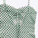 ZARA Turquoises Linen Blend Polka Dot Dress Photo 5