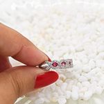 Garnet Rhinestone Cocktail Ring Silver Photo 3