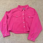 Cropped Pink Denim jacket Size M Photo 0
