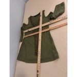 Denim 24/7 Women Top M Pullover Y2K Short Sleeve Elastic Cold Shoulder Embellish Green Size M Photo 6