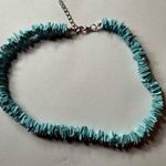 Shell Chips Beaded Necklace Choker, Extender Chain, Lobster Clasp Shade of Blue Photo 8