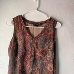 ANA New Approach Y2k M Paisley Print V Neck Blouse Top Forest Whimsigoth Boho Tan Size undefined Photo 1