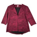 Chico's Blazer Womens Medium Red Black Abstract Animal Print Casual Business Photo 0