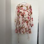 Tinsel Floral Dress with Red and Green Accents Pink Photo 3