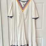 Kittens USA Cotton White Colorful Ribbon Trim V Neck Trapeze Dress 2X Ric Rac Photo 5