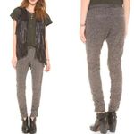 Free People Milo Metallic Knit Scrunch Ankle Joggers Pants Gray Medium Photo 1