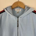 St. John  Sport Velvet Track Red Stripe Front Zip Blue Jacket Photo 3