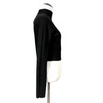ZARA  W & B Cropped Mockneck Long Sleeve Tee - Black - Medium Photo 1