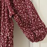 Suzanne Betro NWT Burgundy & Camel Floral Square Neck Balloon Sleeve Top Size 1X Photo 3