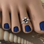 Sterling Silver Flower Toe Ring Oxidized Silver Photo 1