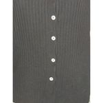 ZARA  Black Button Down Ribbed Wool Blend Knit Scoop Neck Top Women's Medium Photo 1