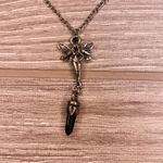 Fairy crystal earring & necklace set silver tone whimsical black & clear crystal Photo 1