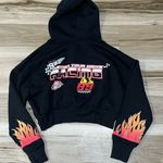 Racecar Black Cropped Zip Up Hoodie Sweatshirt Women’s Small Photo 3