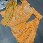Indian kurta 3pc salwar kameez Embroidery Printed dress size L Color Orange N Size L Photo 1