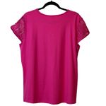 SheIn  Set/2 Crochet Top, Women's Pink Knit Blouse, Casual NWOT Short Sleeve XL # Photo 1