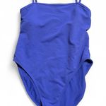 Wilo the Label Ribbed purple Square Neck Thin Strap One Piece Swimsuit S Black Photo 0