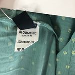 Bloomchic  Womens Dress A Line Puff Sleeve Split Neck Smocked Green 14-16 Photo 3