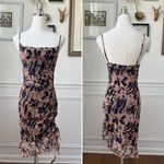 Pretty Little Thing  Mesh Bodycon Ruched Mini Dress Dark Blue Beige Peach 4 Photo 1
