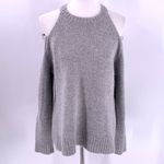 J.O.A. Gray Angora Blend Cold Shoulder Sweater Size Medium Photo 2