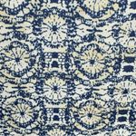 Anne Carson Blue White & Beige Medallion Print Semi Sheer Long Sleeve Blouse Photo 10