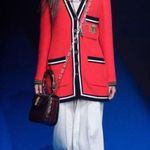 St. John By MARIE GRAY Sportswear 3-Pocket Red Blk Ecru Open Cardigan Jacket EUC M VNTG Photo 0