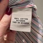 Faconnable Short Sleeve Striped Button Up Shirt White Pink Blue Cotton Medium Photo 3