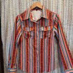 Rowdy Crowd Clothing Women's Button Up Southwest Cowboy Shirt Size S Orange Photo 2