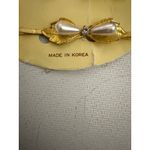 Vintage Gold Tone Pearl Hair Clips Barrettes Made in Korea Set of 2 Photo 1
