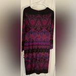 Maggy London New  Colorful Oriental Jersey Knit Long Sleeve Sheath Midi Dress . Photo 1
