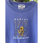 Vintage Kansas Sunflower State Embroidered Tee Time Square Sportswear USA Sz L Blue Size L Photo 1