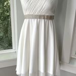 Tigerlily Vintage Y2K Tiger Lily Ivory Strapless Chiffon Mini Dress Pearl Embellished Sz M Photo 0