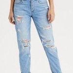 PacSun Medium Dark Wash Distressed Mom Jeans Photo 10